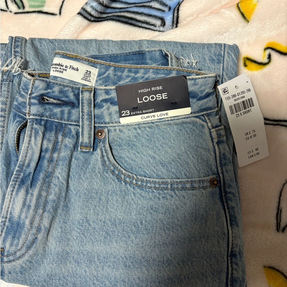Abercrombie & Fitch Light Blue High Rise Loose Jeans